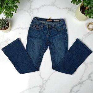 Vintage Y2K Dollhouse Jeans Juniors Size 5 Blue Denim Bootcut Flare Low Rise